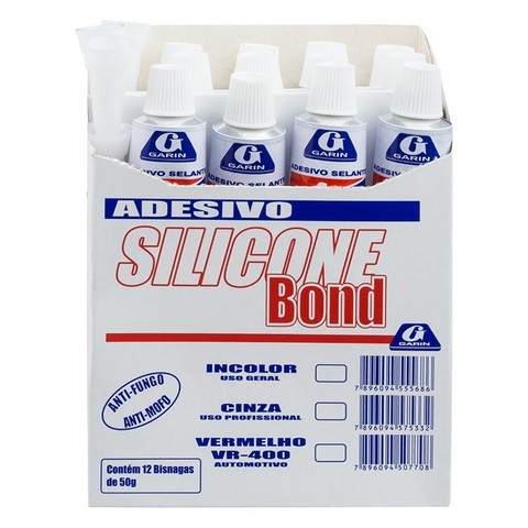 Adesivo Silicone 250 gr Branco Garin